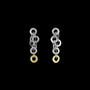 Ra earrings silver with 18ct gold