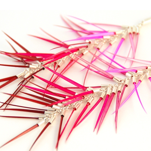 Mixed Pinks Chandelier Earrings - close up