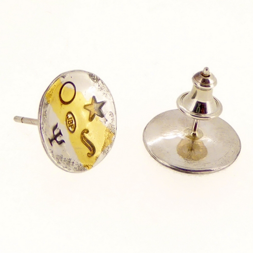 Keum boo round concave ear studs