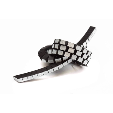 Knotted Up Brooch - Black & Silver