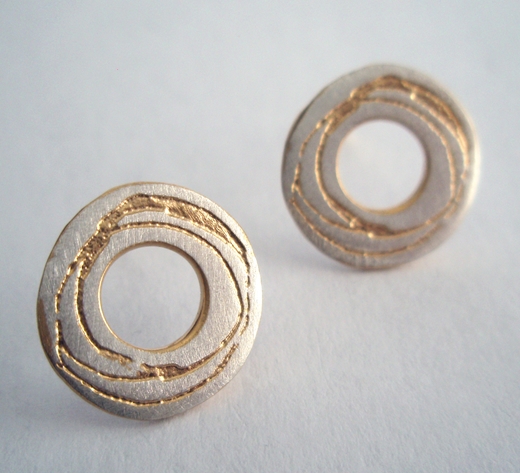 Spiral etched washer earrings 2