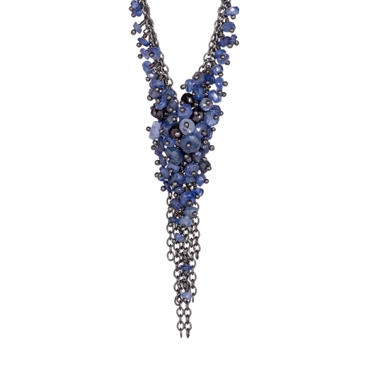 Sapphire V Tassel Necklace