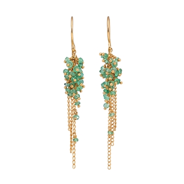 Emerald Feather earrings
