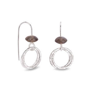 Hoop Cluster Earrings With Labradorite Beads