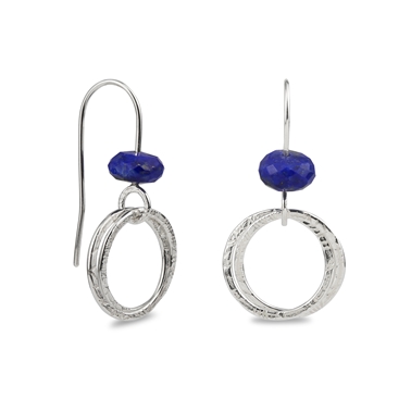Lapis Lazuli Double Hoop Cluster Earrings