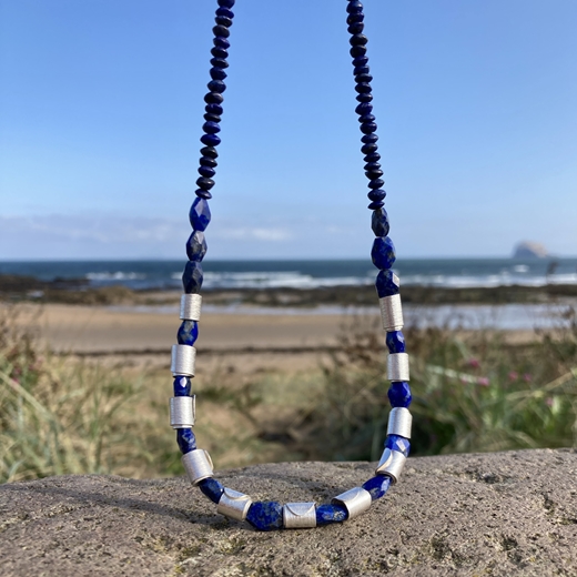 Rolled Wave Lapis Necklace