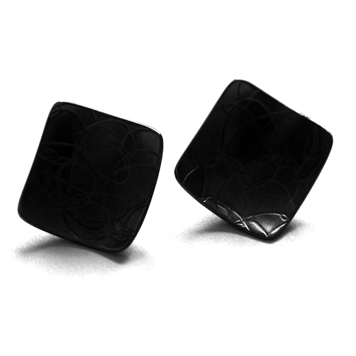 Sq French Knit Imprinted Studs