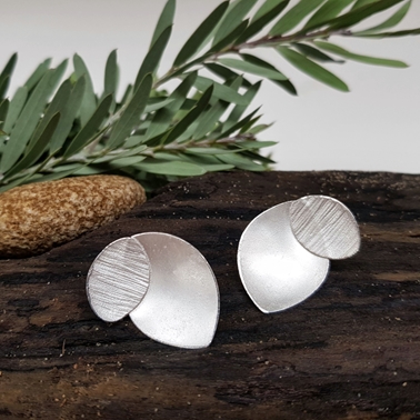 Large Orchid leaf earrings