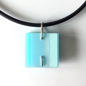 pale blue square pendant