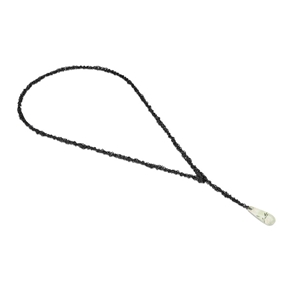 Crochet Chain Lariat Necklace with prehnite teardrop bead