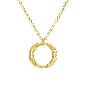 Double Hoop Cluster Necklace - Gold Plated Silver
