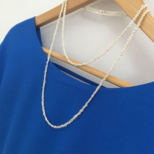 Long Crochet Chain Necklace - Doubled Over