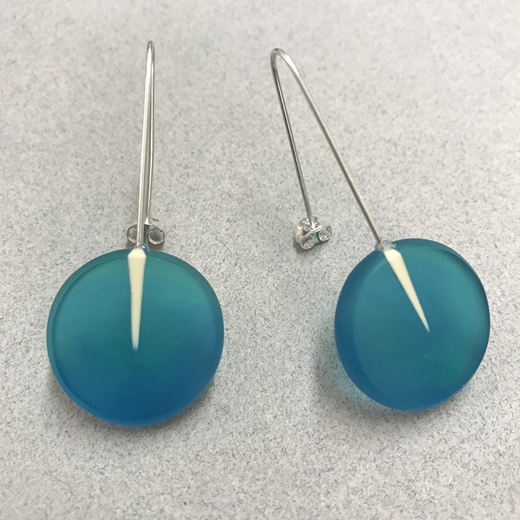 Long drop circle earrings - side