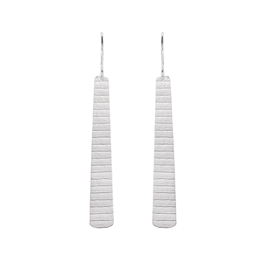 long silver stripe earrings