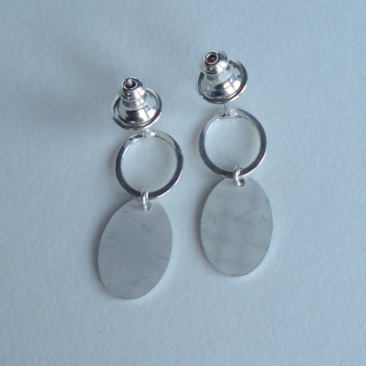 Back of loop and oval earrings