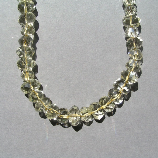Citrine Nugget Necklace - gemstone bead detail.