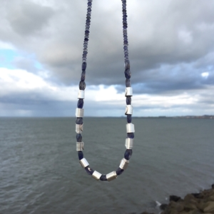 iolite rolled wave necklace