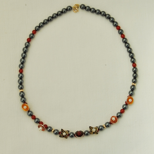 Necklace Hematite/cornelian 7 Full size
