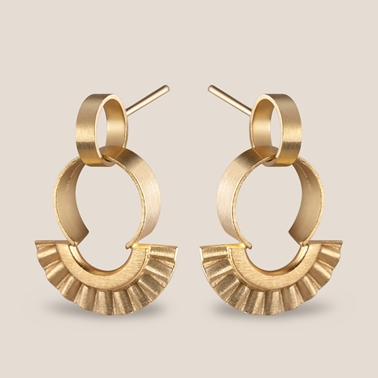 Lucky Sunray earrings, gold-plated silver by Clara Breen
