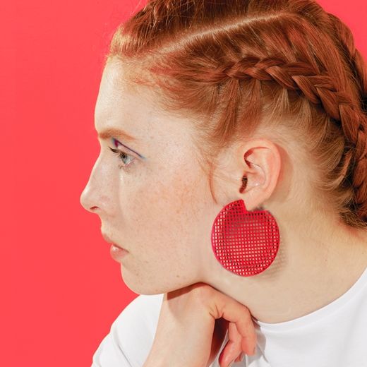 Red Soto Earrings on model