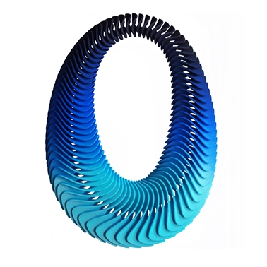 Curving Statement Necklace - Blue