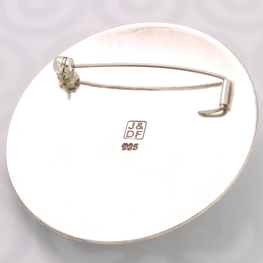 Japanese fan pattern brooch, new design, back view, 4
