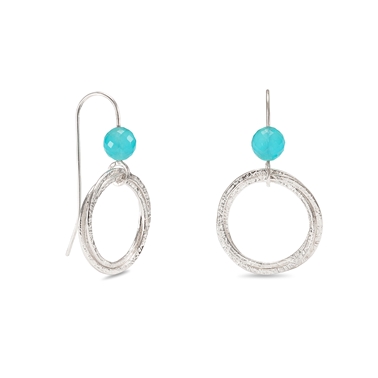 Hoop Cluster Earrings With Chalcedony Beads