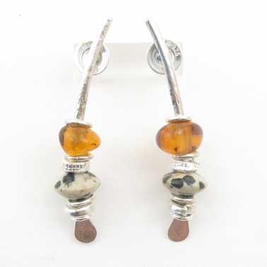 medium amber arc earrings