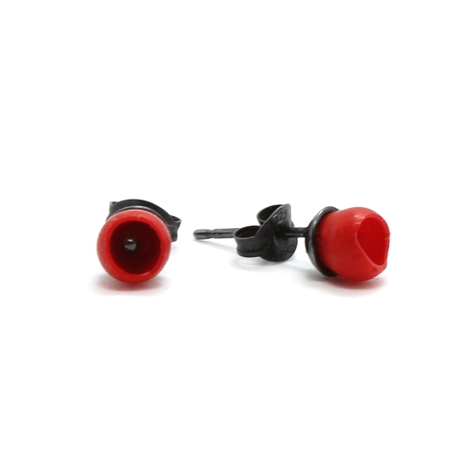 Red mini studs with ear backs