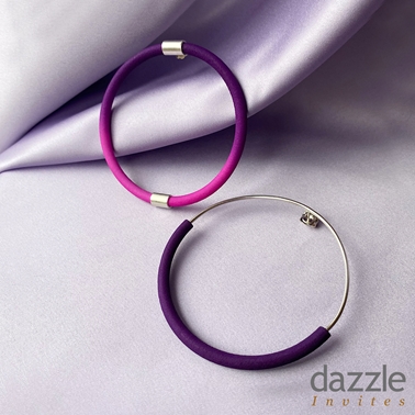 Large Mismatched Hoop Earrings – Pink/Purple