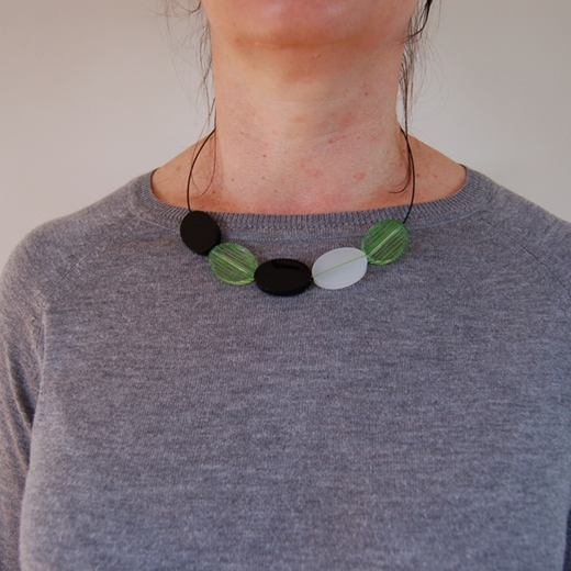 model void necklace bright green