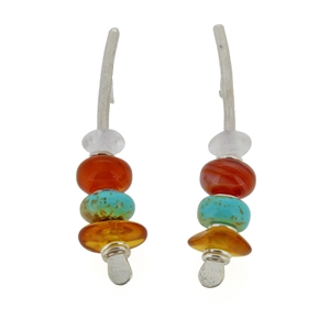 multi coloured earrings 1A, 1