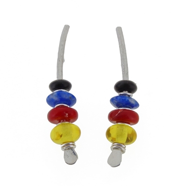multi coloured earrings 1, 2A