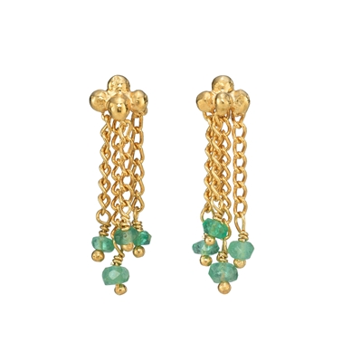 Small Emerald Nebula Stud Earrings