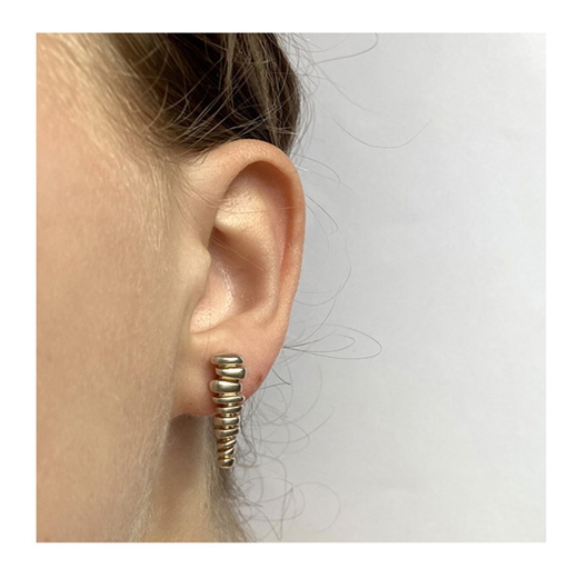 Long silver stack earrings