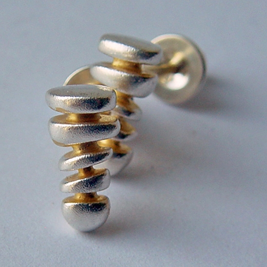 Small silver stack earrings