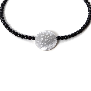 necklace silver and black