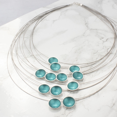 Multi Strand Necklace - Teal