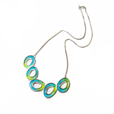 Nucli necklace Blue green, yellow