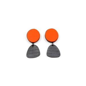 orange tiny stripe earrings