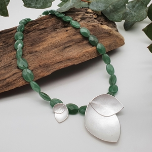 Green Orchid Petal necklace