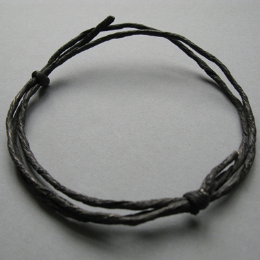 oxidised string bangle with double knot