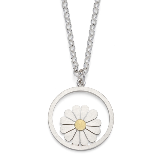 Large daisy and circle pendant