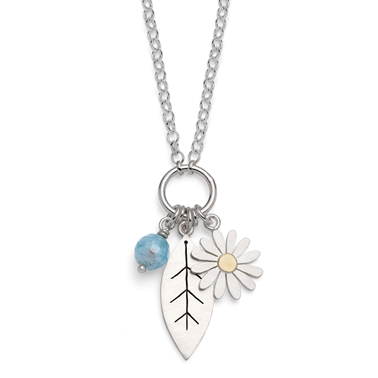 aster and leaf pendant