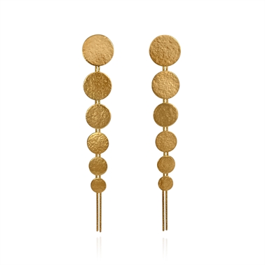 Paillette Large Drop Earrings Gold