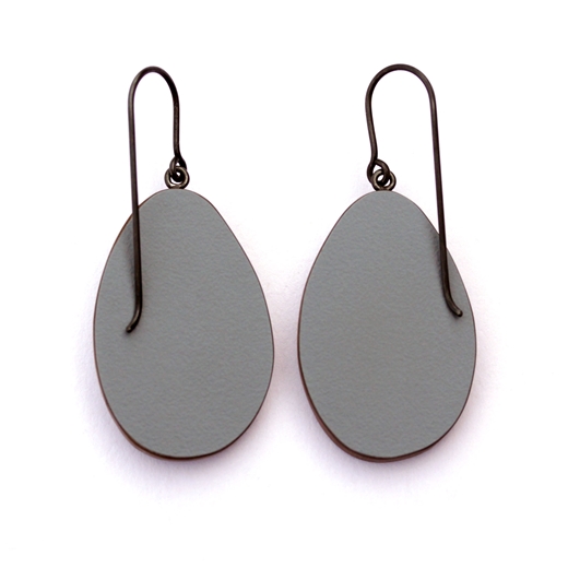 Pale grey dot pin earrings