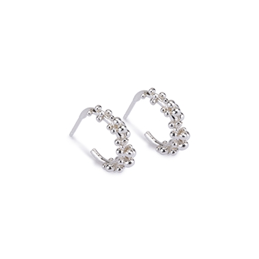 Petit Granule Hoops - silver