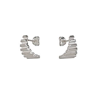 Pharaos Lined Triangle Studs Silver