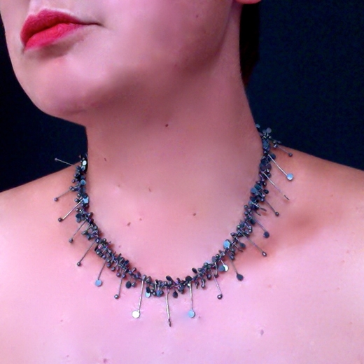 Blossom necklace, oxidised