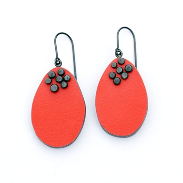 red dot pin earrings